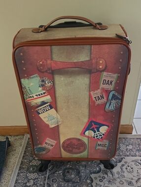 Vintage Walt Disney World Suitcase Travel Carry On Spinner Tags Mickey Mouse